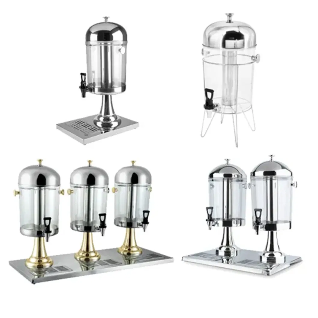 8L 16L 24L Single Double Triple Barrels Gilded Stainless Steel Detachable Easy cleaning Hot Cold Drinks Juice Dispenser